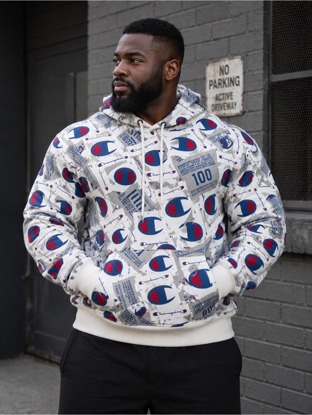 Champion print heavy cotton hoodie